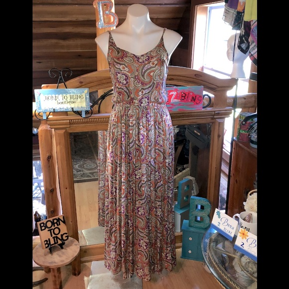 WRANGLER gorgeous SEXY long maxi dress adj straps beautiful colors - WORN ONCE - Picture 2 of 15